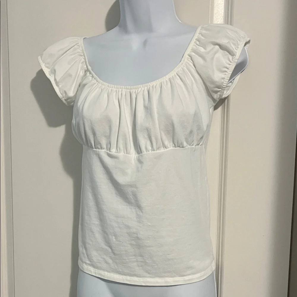 Brandy Melville Cream Puff Sleeve Blouse - Picture 1 of 4